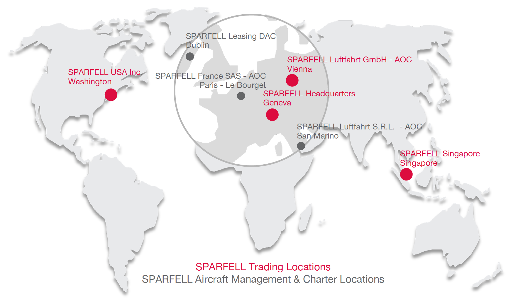 SPARFELL Global Trading Subsidiaries - Washington, Geneva, Vienna and Singapore